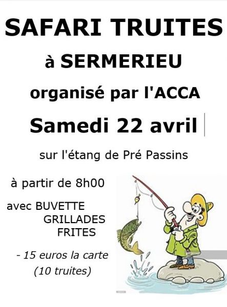 L'ACCA organise son safari truites le 22 avril 2023